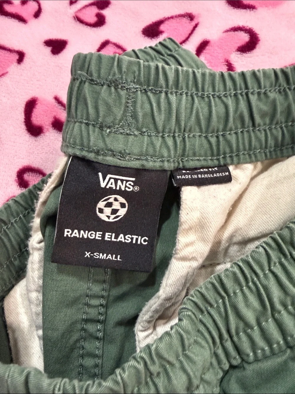 Vans Olive Green Drawstring Casual Pants